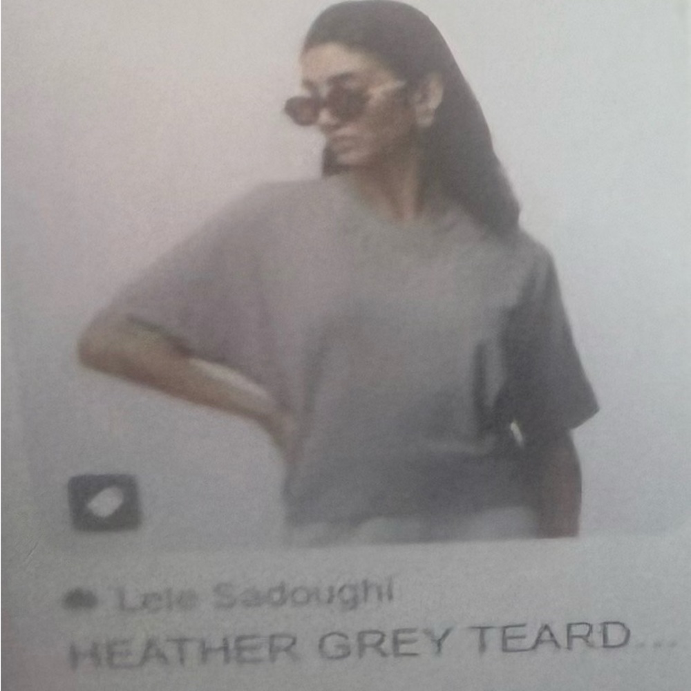 Lele Sadoughi Heather Grey Embellished Top, NWTs size small